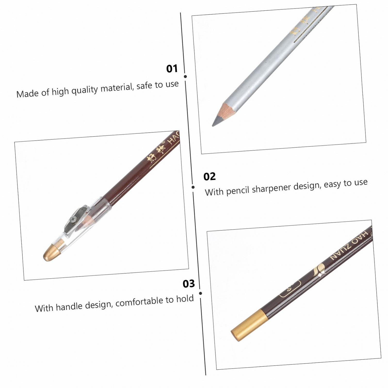 Олівець для брів Amosfun Pack of 5 Eyebrow Pencil Темно-коричневий Олівець з точилкою, фото №5