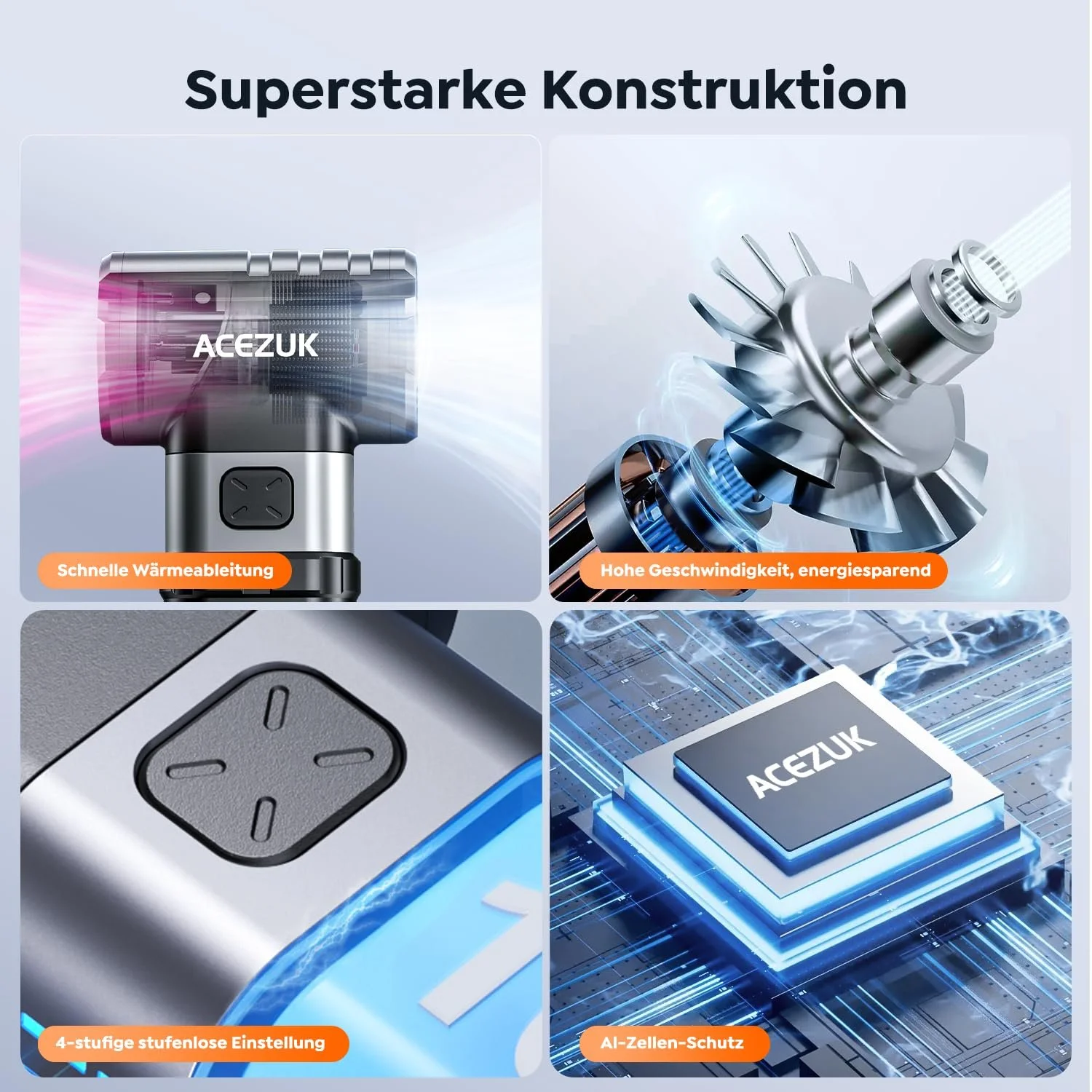 Електрична повітродувка ACEZUK 200 000 об/хв 10 500 мАг 4 швидкості, фото №5 Електрична повітродувка ACEZUK 200 000 об/хв 10 500 мАг 4 швидкості, фото №5