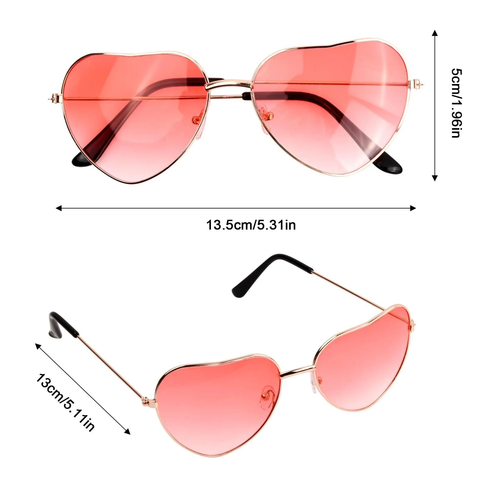 Сонцезахисні окуляри Pinsheng У формі серця Рожеве золото, 3 пари + чохол, фото №2 Сонцезахисні окуляри Pinsheng У формі серця Рожеве золото, 3 пари + чохол, фото №2