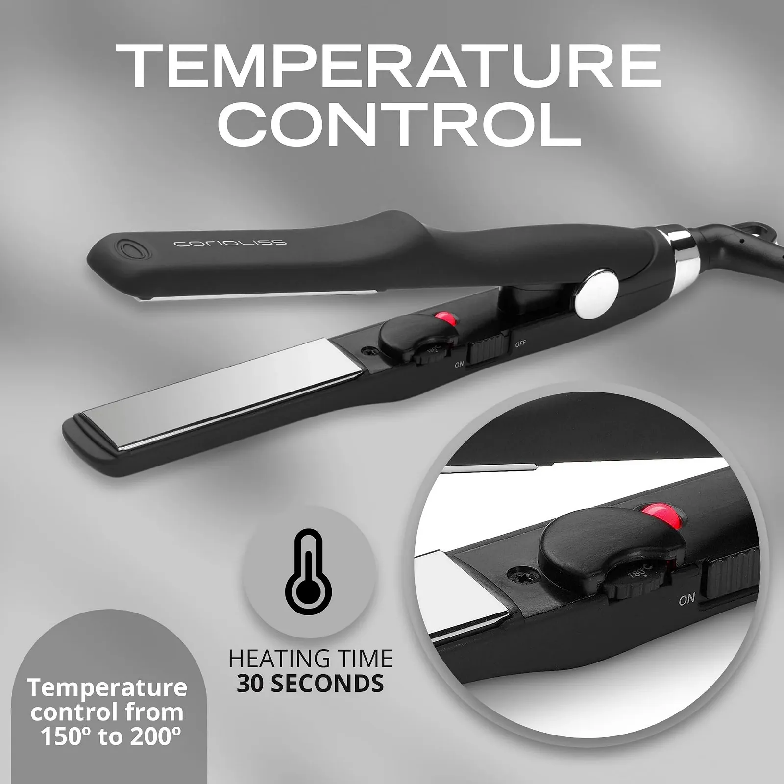 Выпрямитель для волос CORIOLISS C-Trip Titanium Temperature Control Mini Black, фото №4 Выпрямитель для волос CORIOLISS C-Trip Titanium Temperature Control Mini Black, фото №4