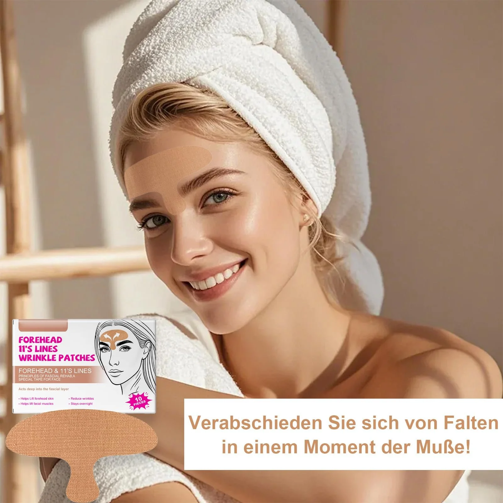 Патчі для лоба проти зморшок для розгладження зморшок на лобі, 20 шт, фото №5