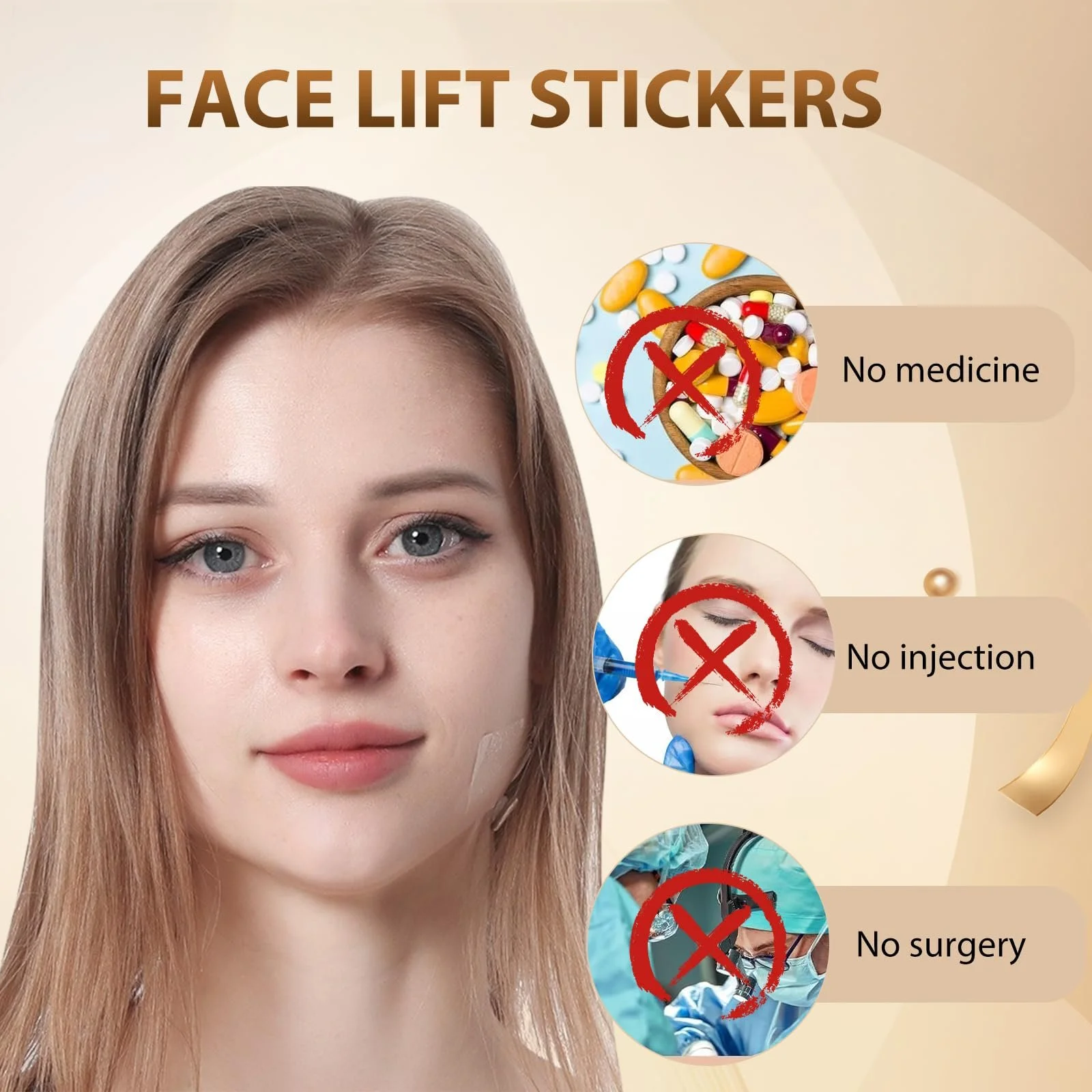 Набір стрічок для підтяжки обличчя (60 шт) з 8 мотузками різних розмірів, фото №4