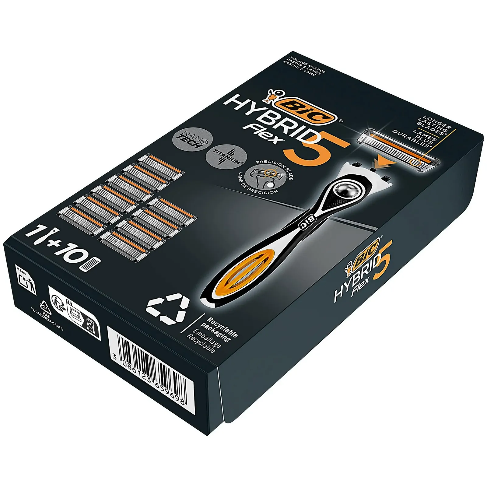 Бритва BIC Hybrid 5 Flex с 10 сменными лезвиями, фото №3