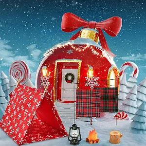 Набор Gnome Accessories рождественских эльфов аксессуары для кукол рождественские эльфы аксессуары рождественский спальный мешок миниатюрная палатка мини керосиновая лампа мини куча дров мини дерево synthetic.ua - Фото 1