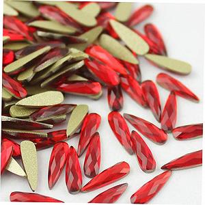 Стрази для нігтів minkissy 60 шт, кришталеві, змішані аксесуари блискучі краплі, світло-червоний декор synthetic.ua - Фото 1