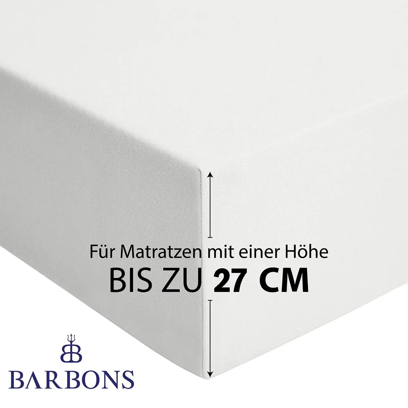 Простирадло на гумці BARBONS 180 x 200 см, зі 100% бавовни, сертифікована OEKO-TEX, фото №3