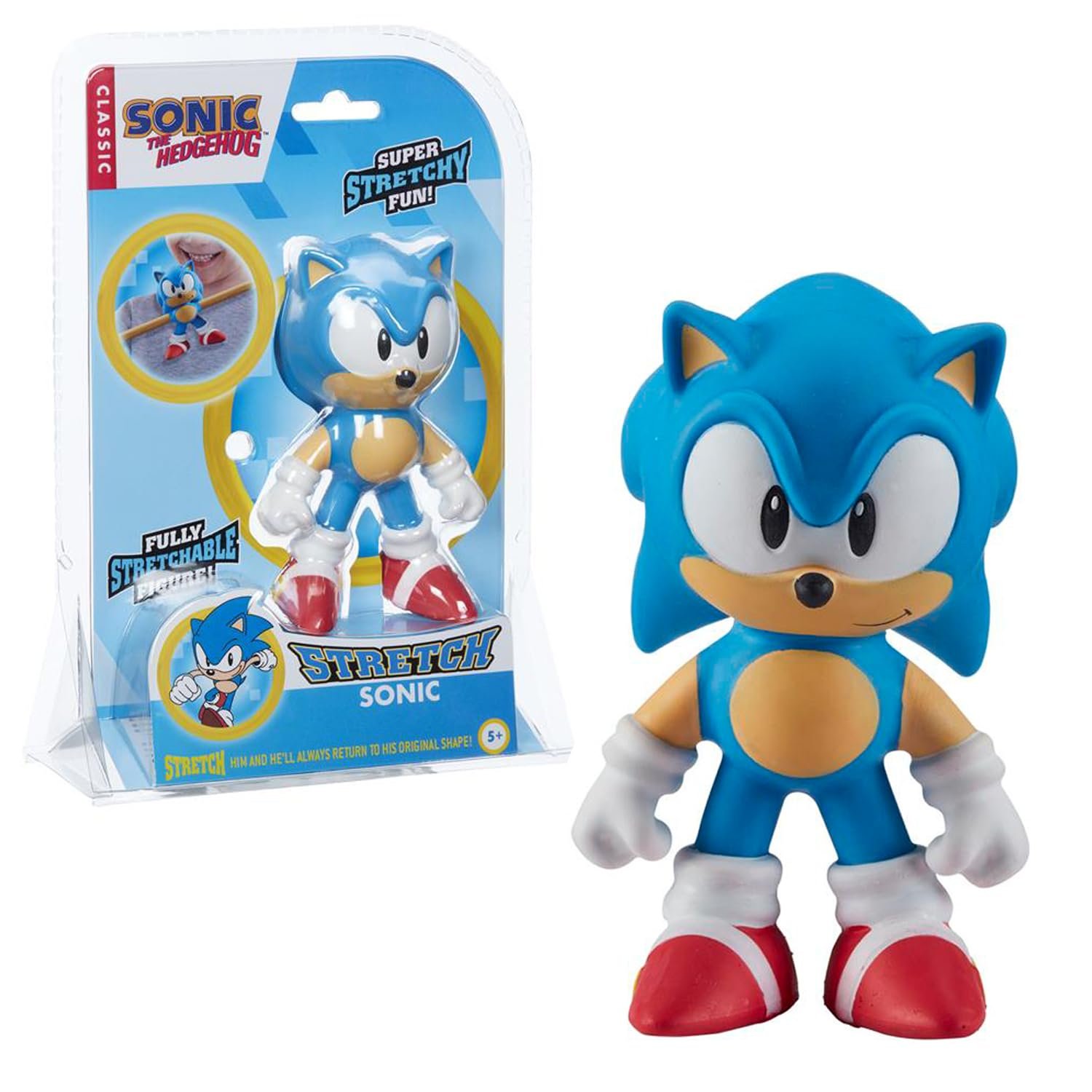 Кукла Stretch Mini-Sonic Line, Маленький, Синий Ёж, Классические Видеоигры, фото №1