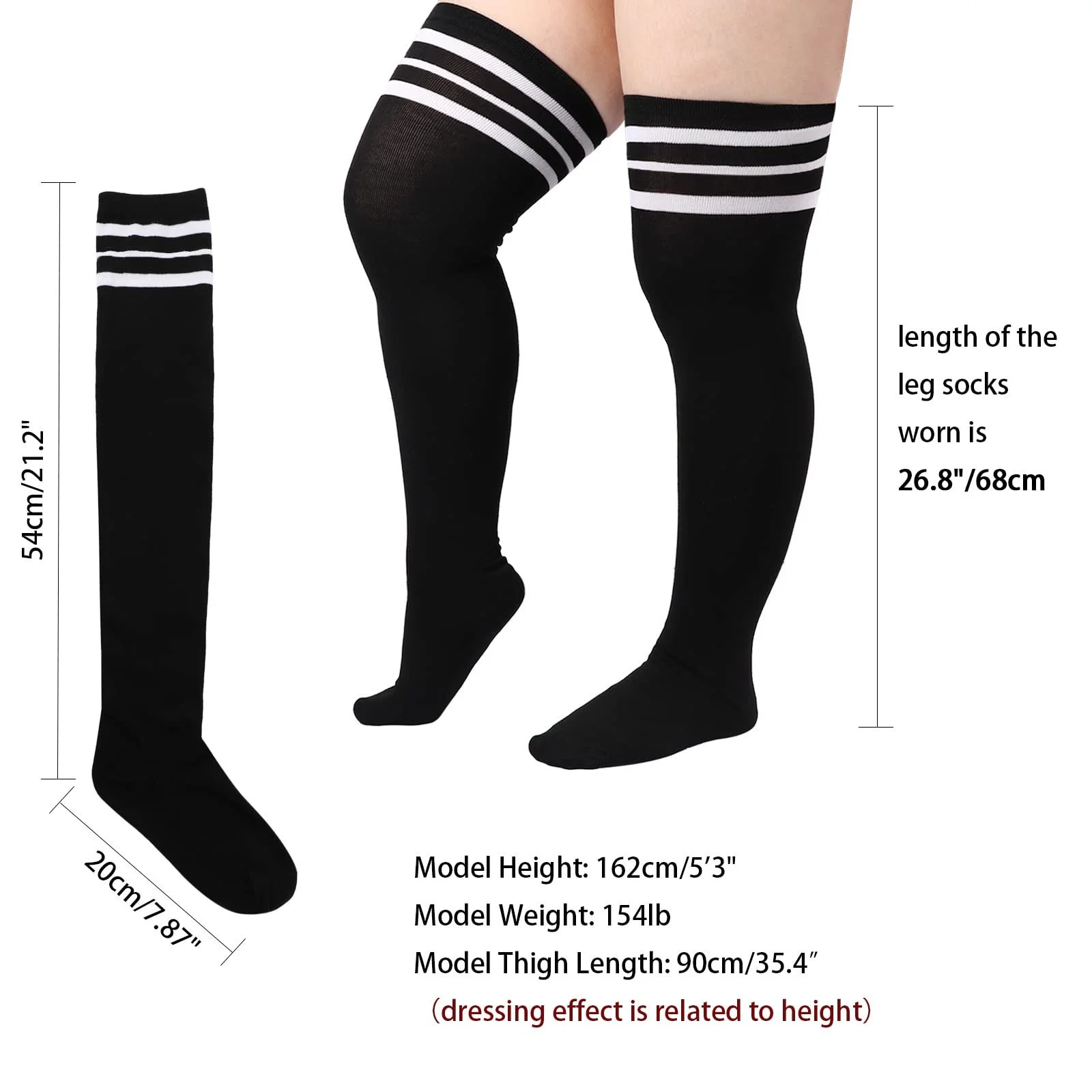 DRESHOW Женские гольфы выше колена большого размера, чулки выше колена, длинные чулки для сапог, гетры, фото №7