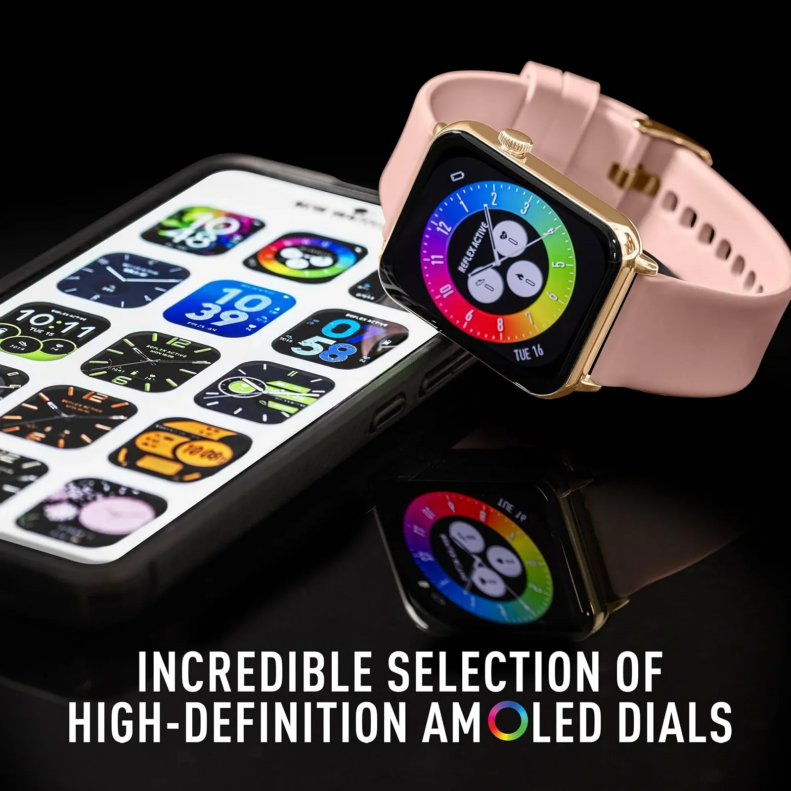 Смартчасы женские Reflex Active Amoled Series 30 Розовый Ремешок, фото №5