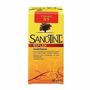 Краска для волос Sanotint Reflex № 51 "Черный" 80 мл с экстрактом золотого проса и растительными экстрактами synthetic.ua - Фото 1