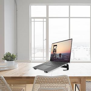 Подставка для ноутбука Konsol 10-15.6 дюймов, эргономичная алюминиевая подставка для ноутбука портативная с вентиляцией для отвода тепла. Универсальный держатель совместим с MacBook Dell HP Samsung synthetic.ua - Фото 1