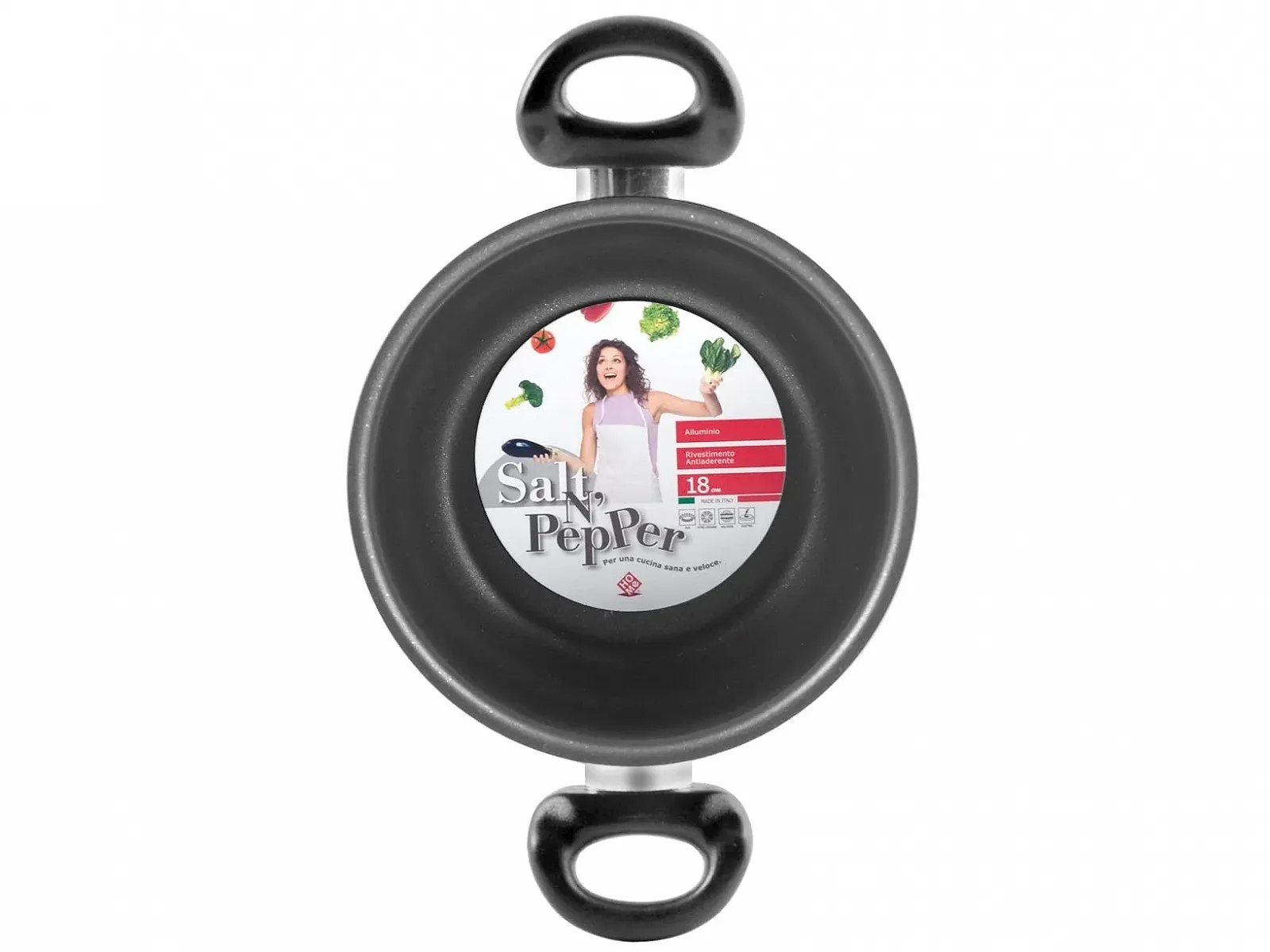 Гусятниця для запікання Home Salt Peper 14 см алюмінієва з антипригарним покриттям чорна/сіра, фото №2