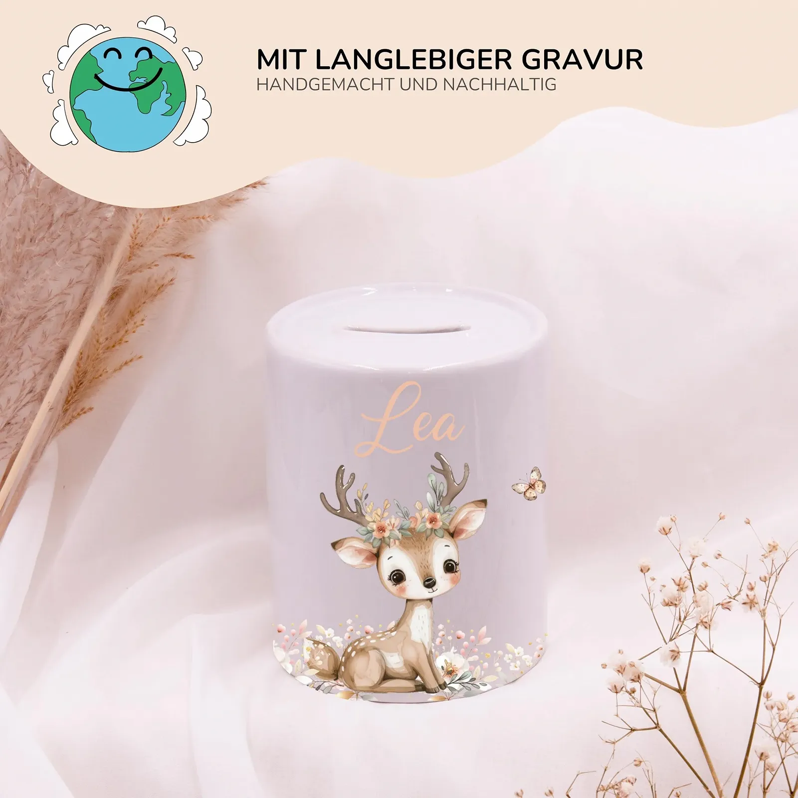 Скарбничка KIDSMOOD Персоналізована з ім'ям, Керамічна у формі свинки, фото №2 Скарбничка KIDSMOOD Персоналізована з ім'ям, Керамічна у формі свинки, фото №2