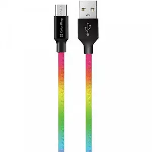 Дата кабель USB 2.0 AM to Micro 5P 1.0m multicolor ColorWay (CW-CBUM017-MC) - Фото 1