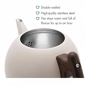 Чайник-заварник Bredemeijer Великий Бежевий Кулястий Двостінний з нержавіючої сталі 1.2 літра synthetic.ua - Фото 1