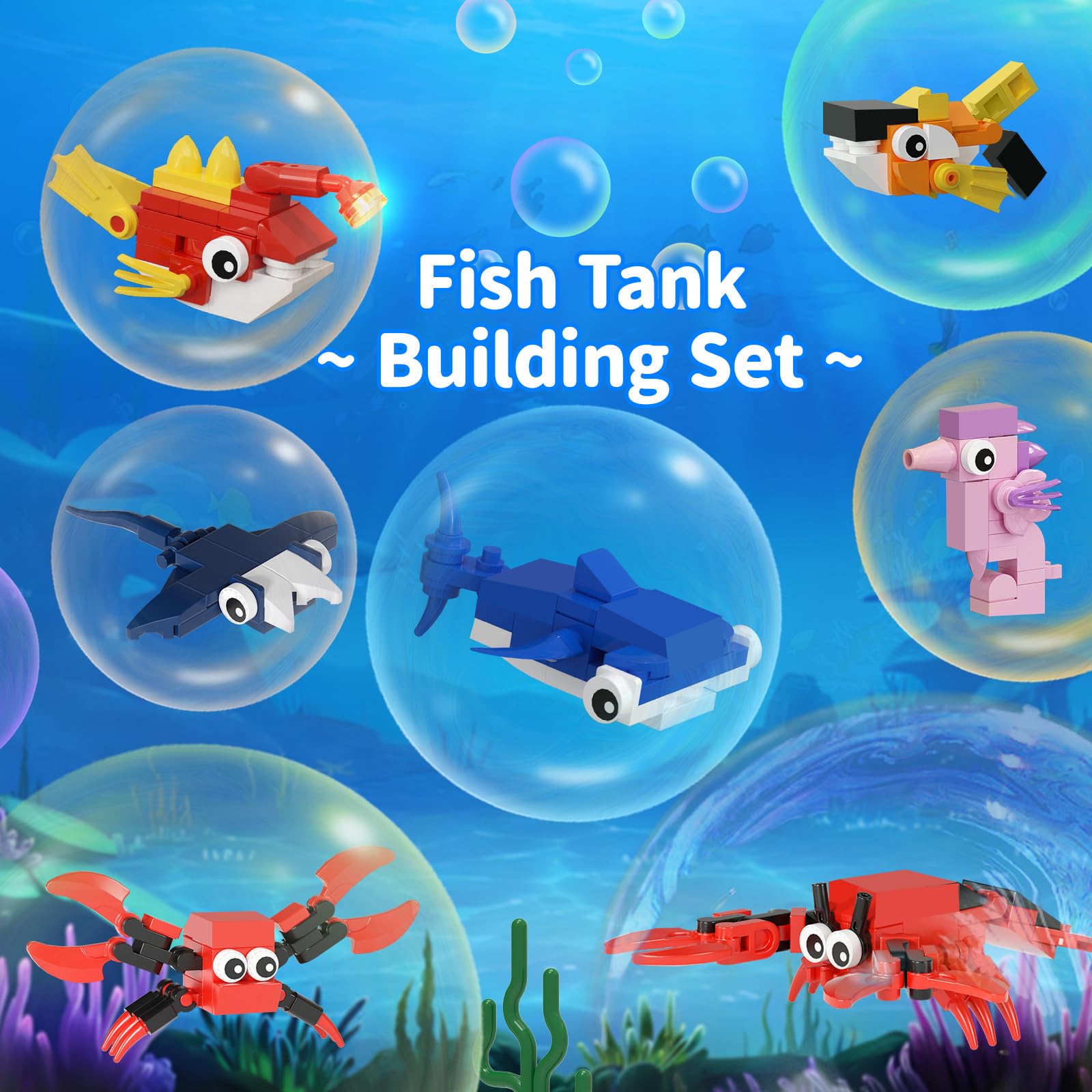 Іграшка-конструктор Millionspring Aquarium Fish Tank з LED підсвіткою 841 шт., фото №4