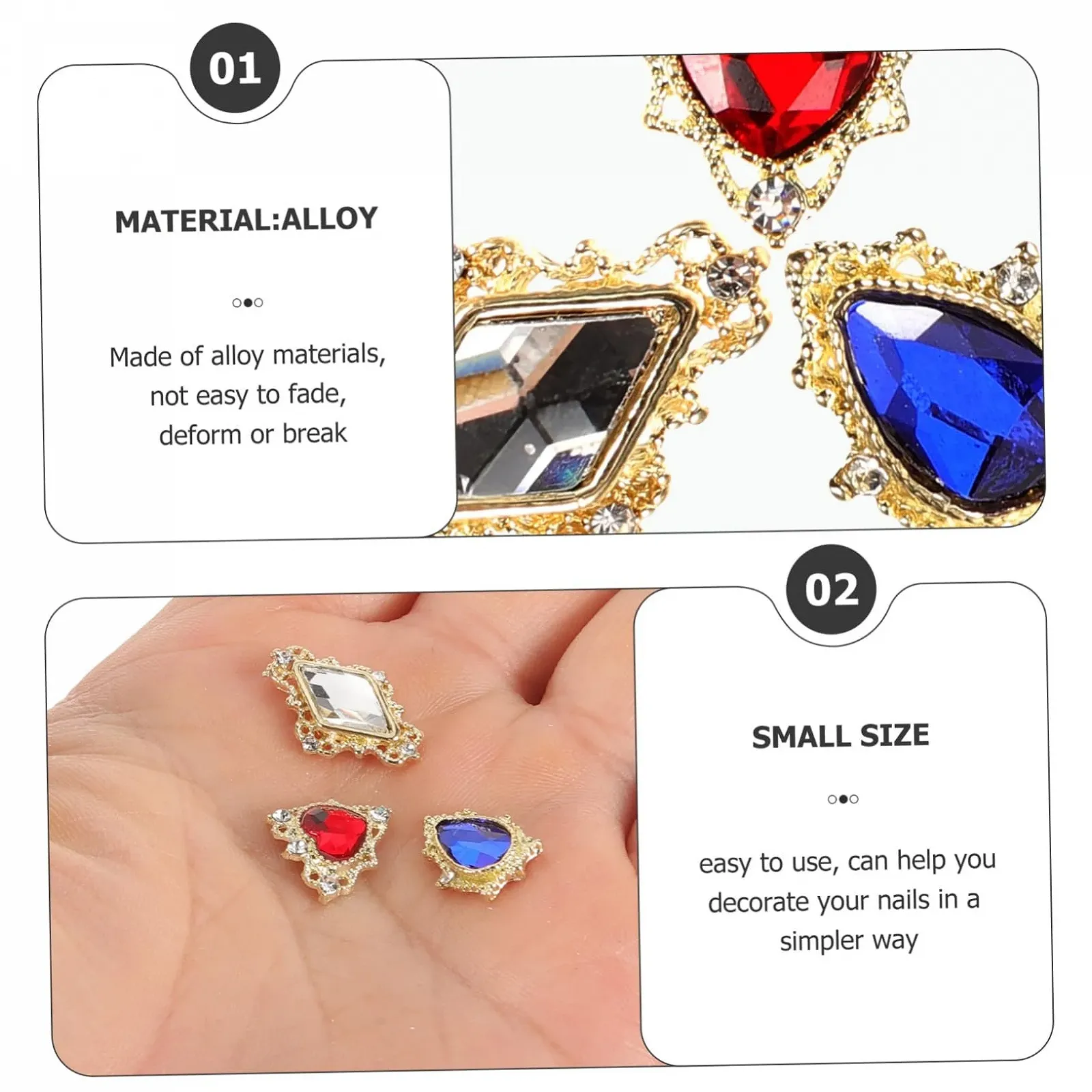 Стрази для нігтів FRCOLOR 30 шт, підвіски, фото №5