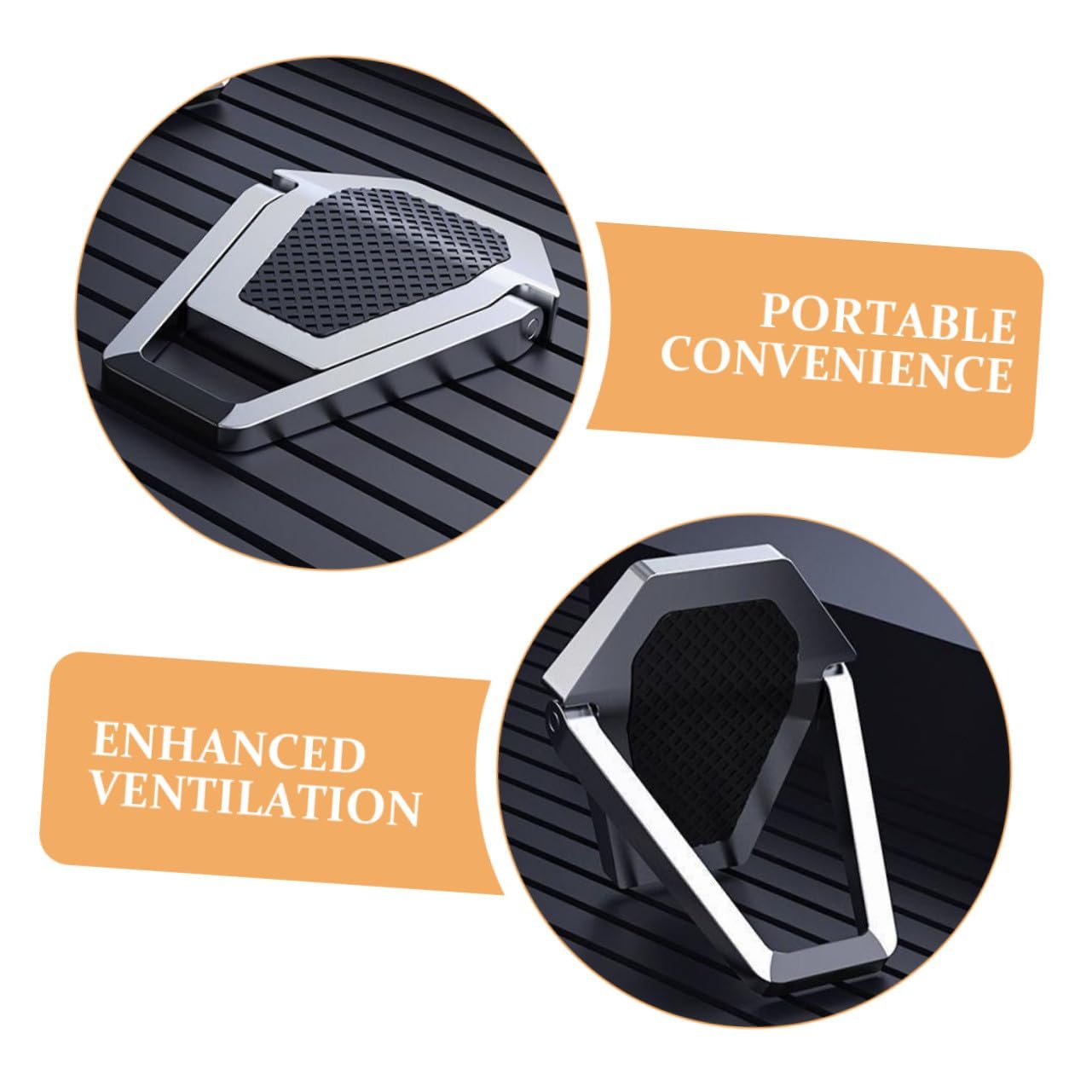 Підставка Sewroro, складана, для ноутбука, 4 шт., з цинкового сплаву, ергономічна, плавно регульована, для подорожей, офісу, комп'ютера, фото №9