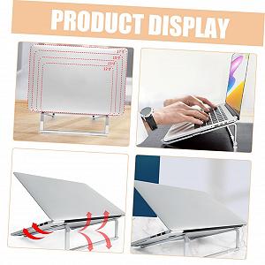 Підставка для ноутбука Holibanna алюмінієва складана портативна нековзна synthetic.ua - Фото 1