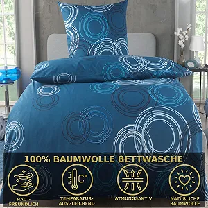 Постельное белье MALIKA Circle Pattern Renforcé 2 предмета 135 x 200 см наволочка 80 x 80 см Красное synthetic.ua - Фото 1