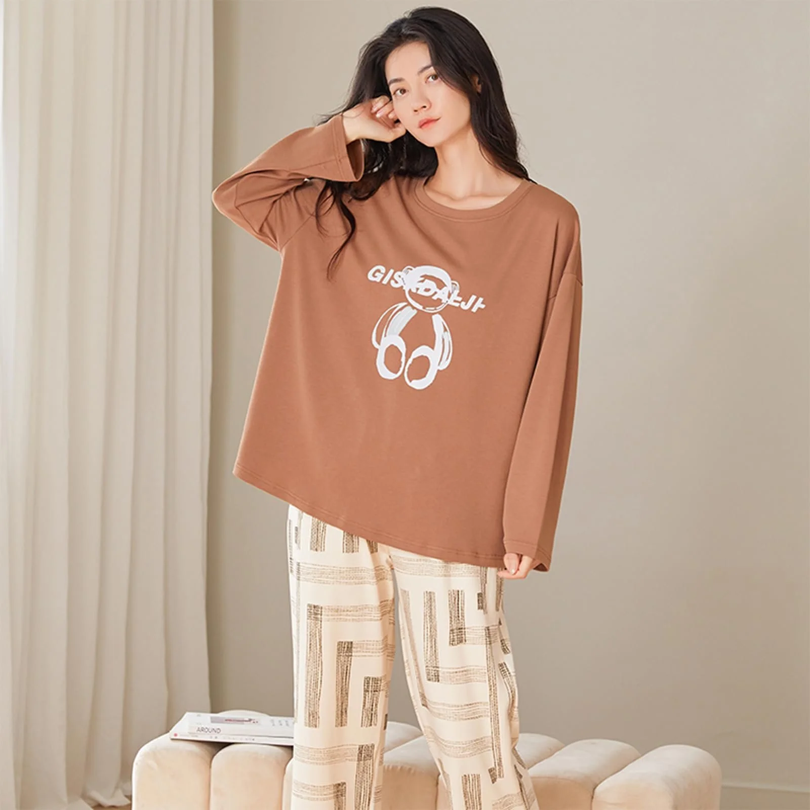 Піжамний комплект GOSO для дівчат, Стильний комплект з довгими рукавами, фото №3 Піжамний комплект GOSO для дівчат, Стильний комплект з довгими рукавами, фото №3