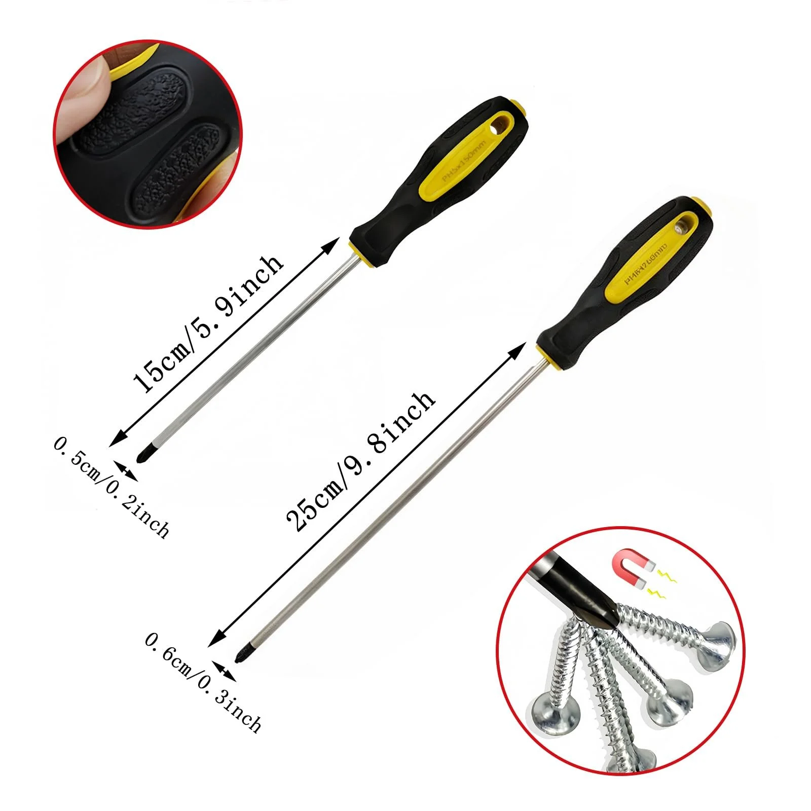 Викрутка хрестова Phillips Магнітна Chrome Vanadium Steel 6 x 250 мм, фото №5