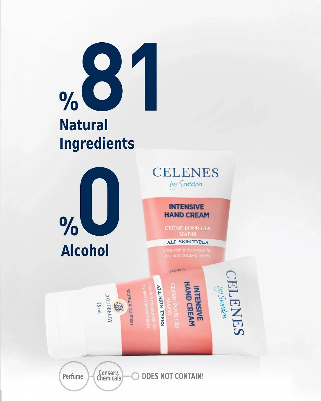 Крем для рук Celenes by Sweden Intensive З екстрактом морошки 75 мл (2 шт. в упаковці), фото №5