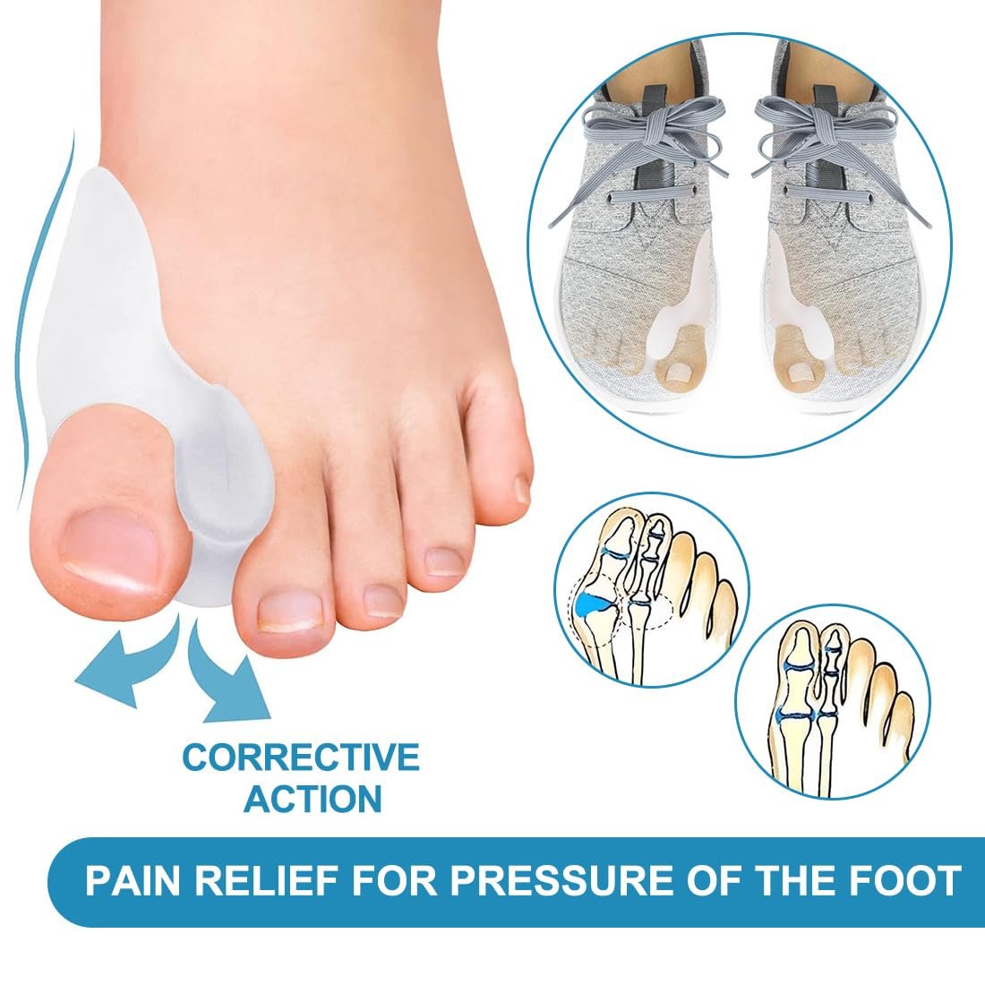 Роздільник для пальців ніг Силіконовий Hallux Прозорий (6 шт.), фото №3 Роздільник для пальців ніг Силіконовий Hallux Прозорий (6 шт.), фото №3