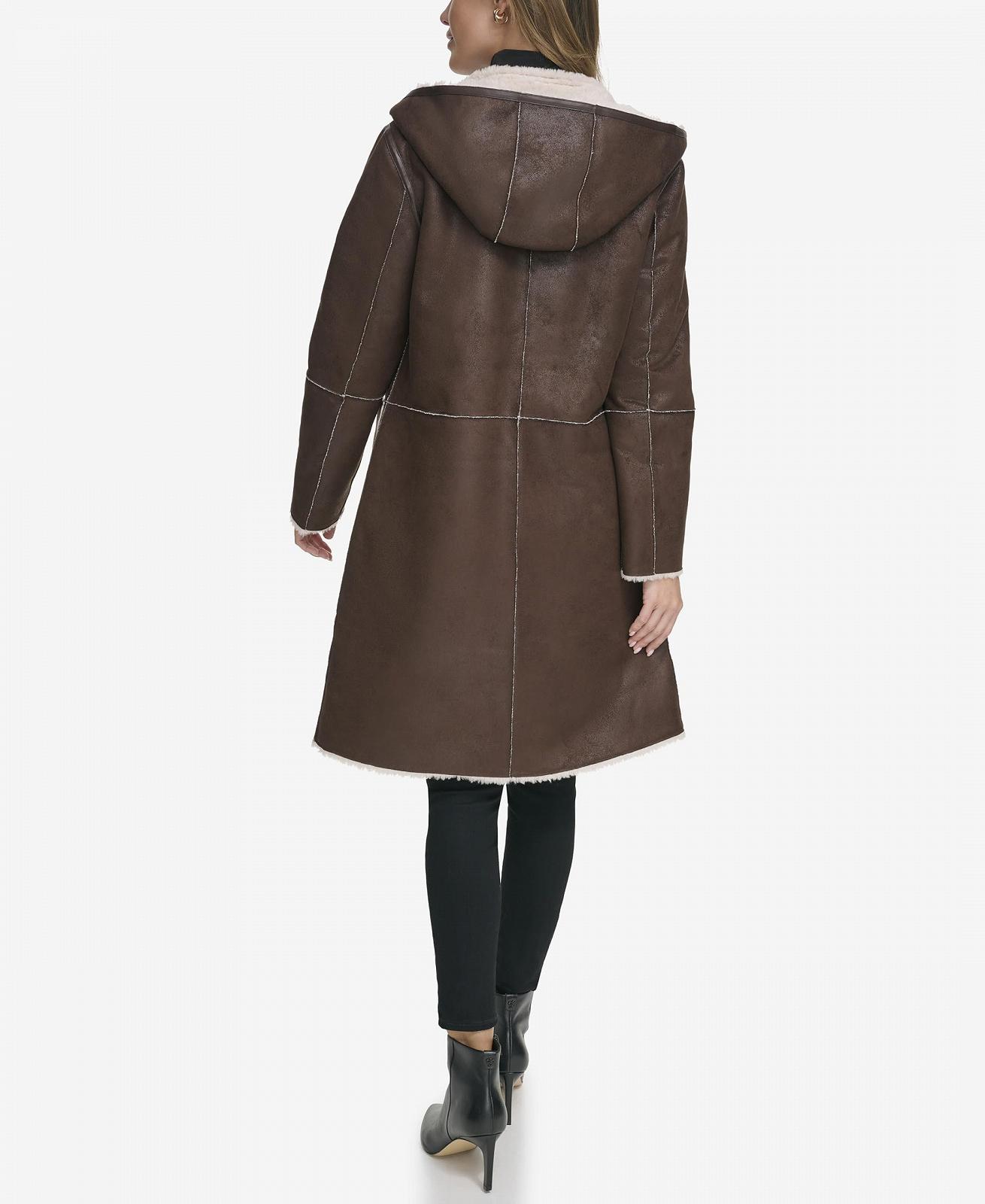 Пальто DKNY Довгий рукав на блискавці з штучним хутром, фото №4 Пальто DKNY Довгий рукав на блискавці з штучним хутром, фото №4