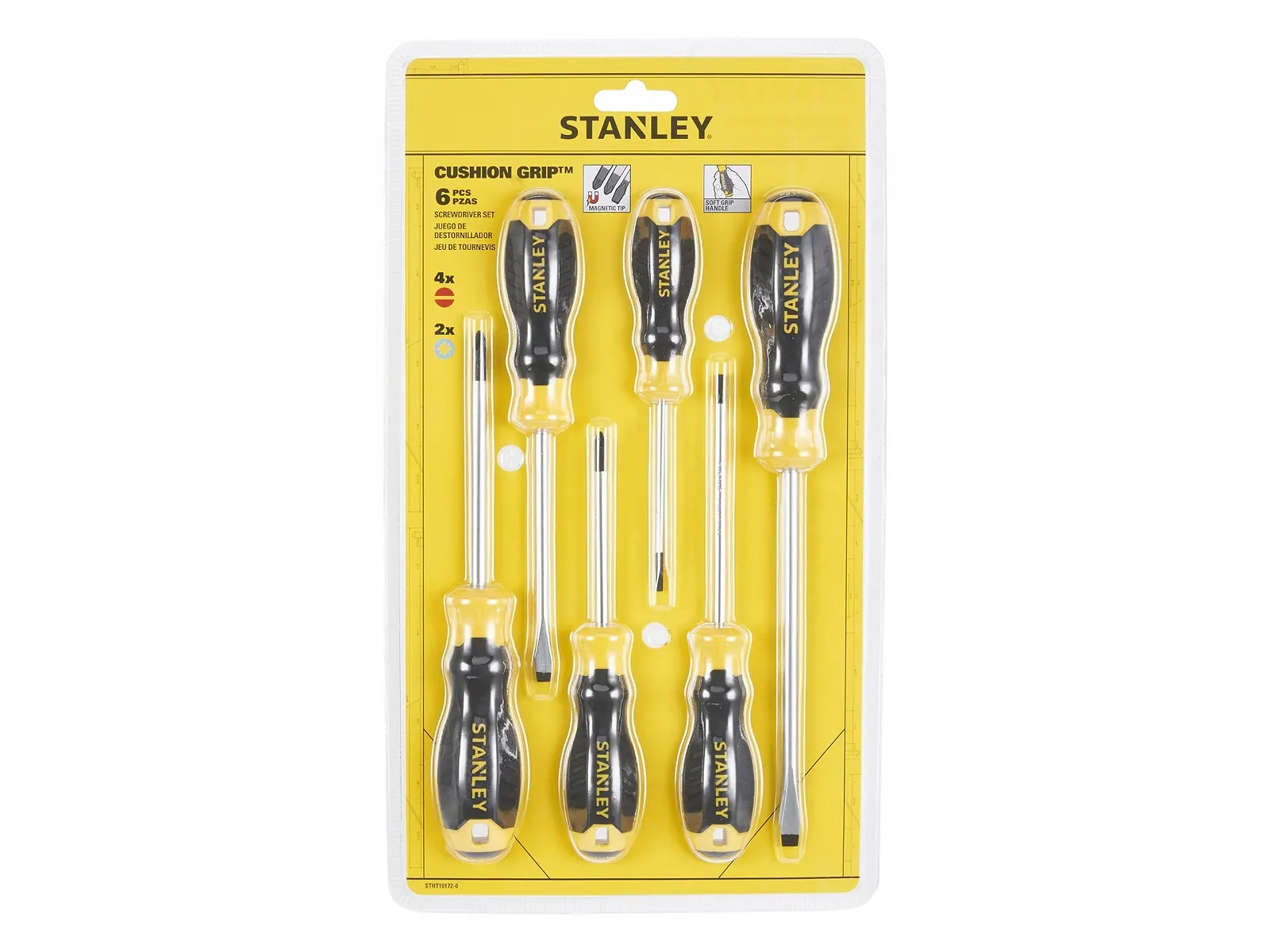 Набір викруток Stanley Cushion Grip™ 6 штук Хромованадієва сталь, фото №4