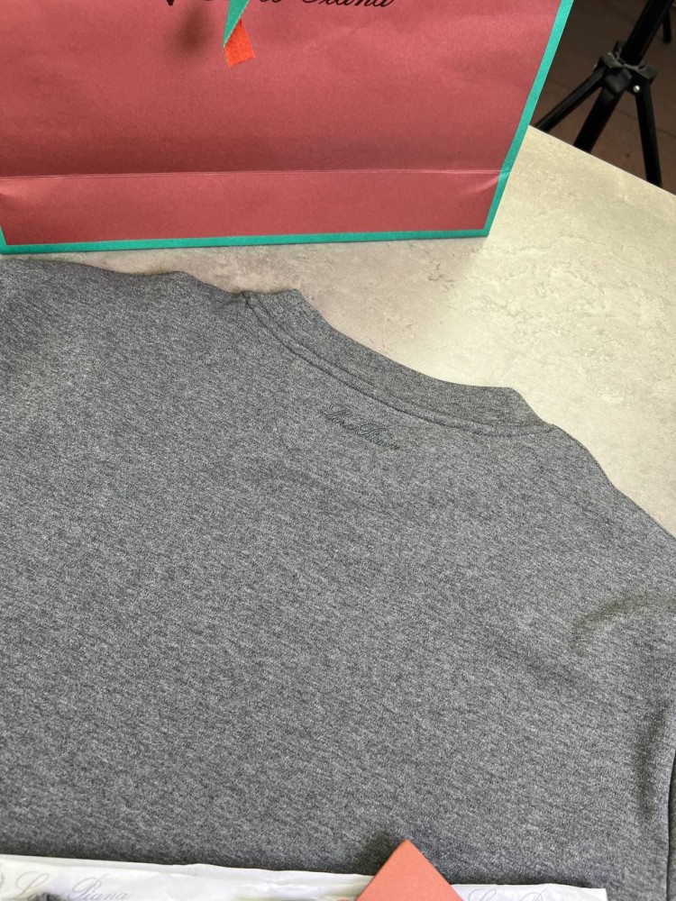 Футболка Loro Piana classic сірий f665, фото №5