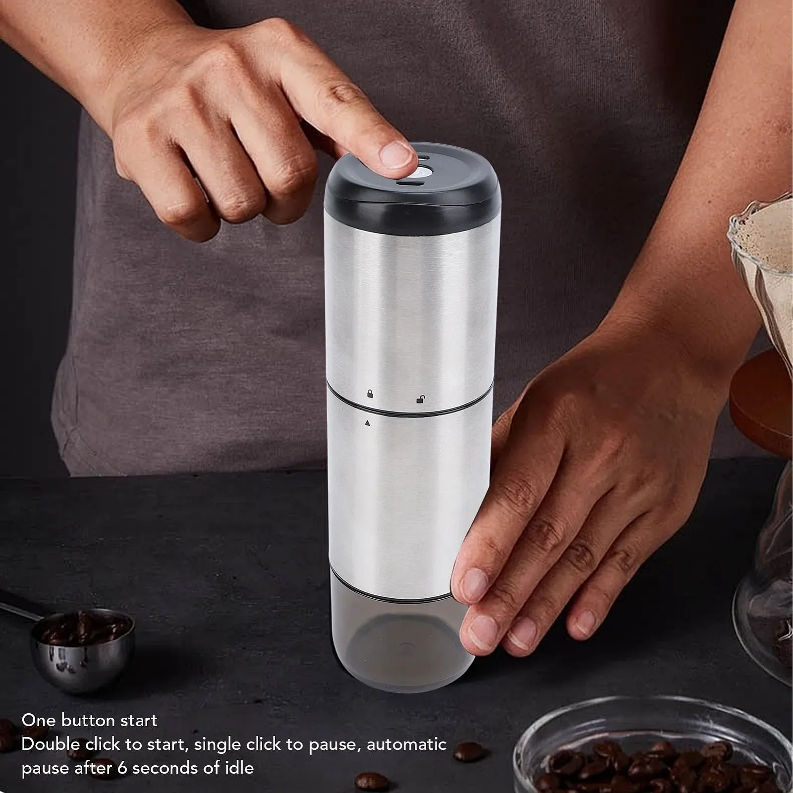 Кофемолка Buachois 20W, 1600 об/мин, регулировка скорости (60), нержавеющая сталь, фото №3