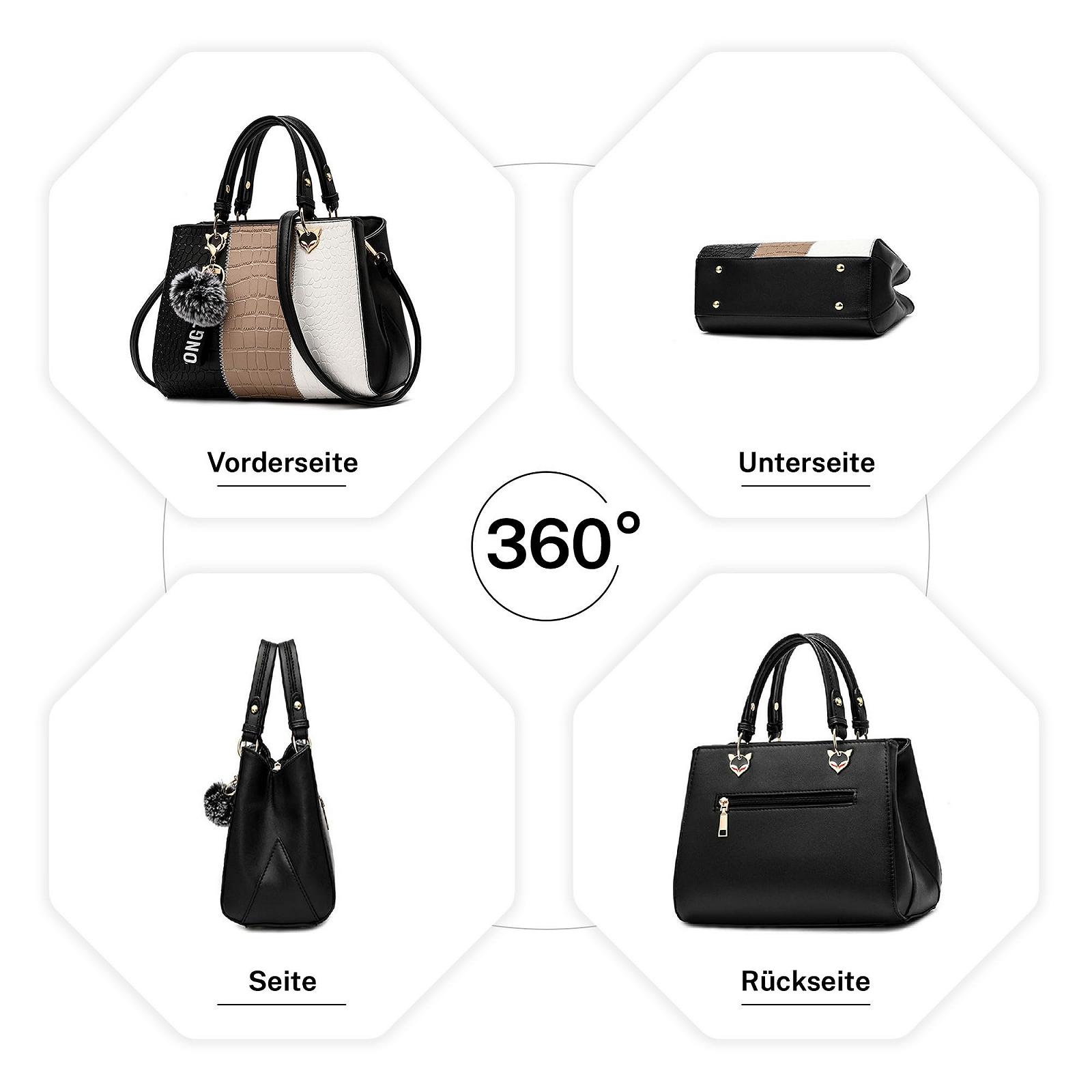 Сумка с ручками VARLIVOO, женская, узор крокодила, из искусственной кожи, черная, фото №3