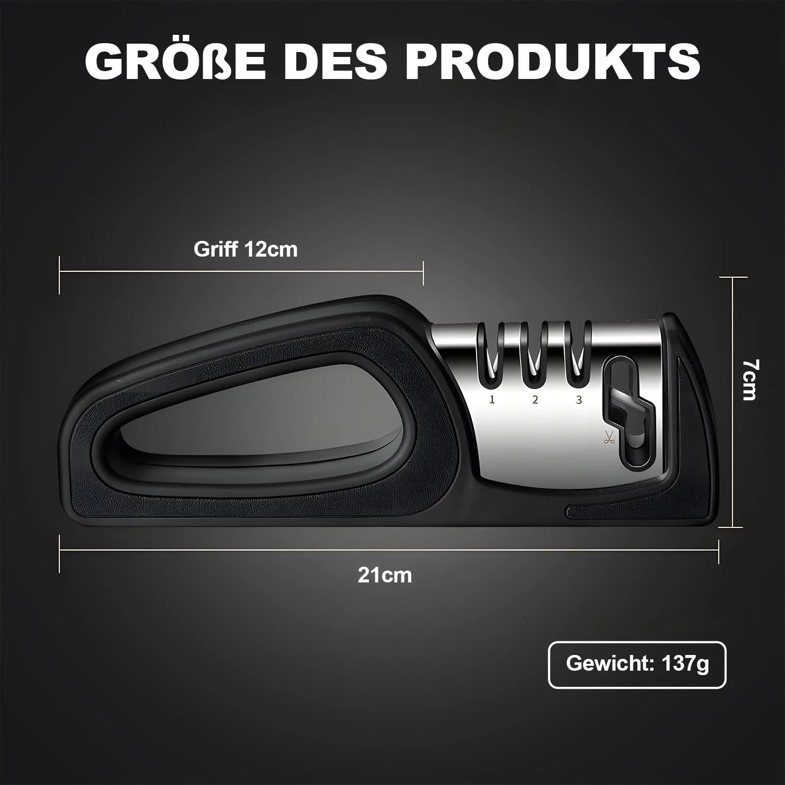 Точилка для ножей и ножниц 4-ступенчатая (вольфрамовая сталь, алмаз, керамика), фото №7