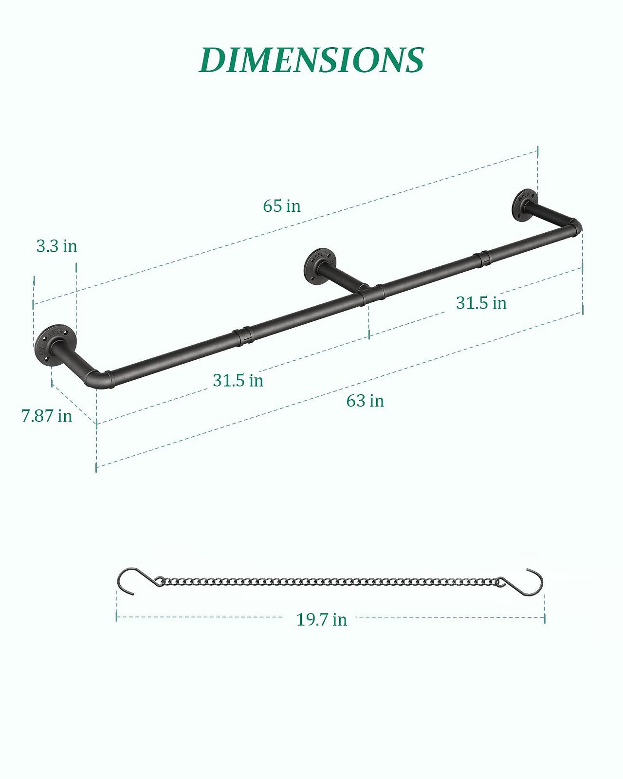 Штанга для підвісних рослин SOFITORG 6 ланцюгів 167 см металева чорна, фото №6 Штанга для підвісних рослин SOFITORG 6 ланцюгів 167 см металева чорна, фото №6