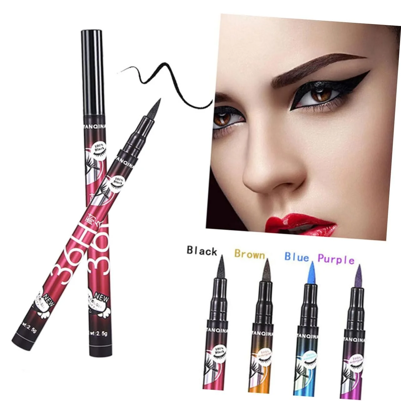 Підводка для очей POPETPOP, , водостійка, чорна, кольорова, синя, фото №3