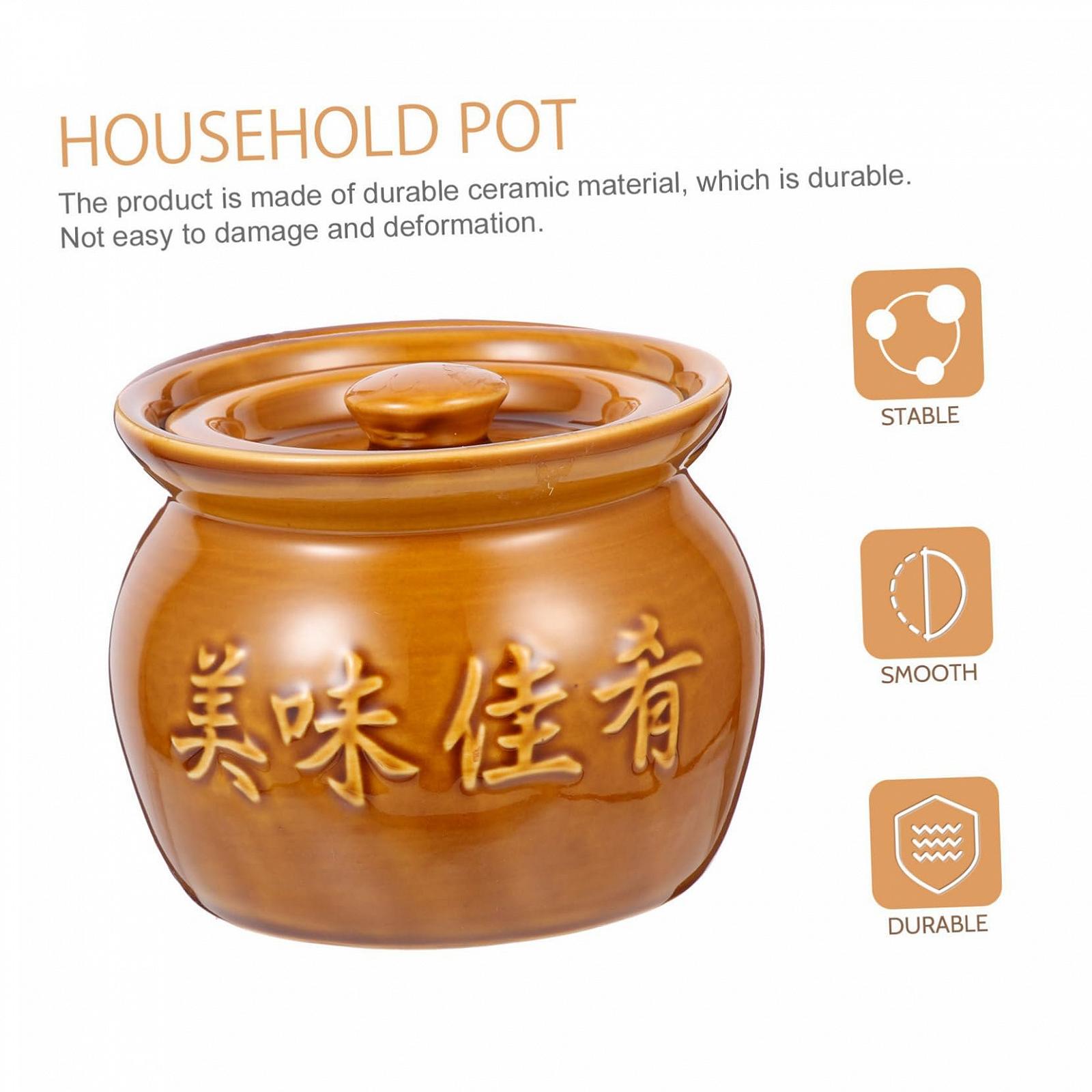 Горшок для запекания керамический 400 мл с крышкой Коричневый, фото №2 Горшок для запекания керамический 400 мл с крышкой Коричневый, фото №2