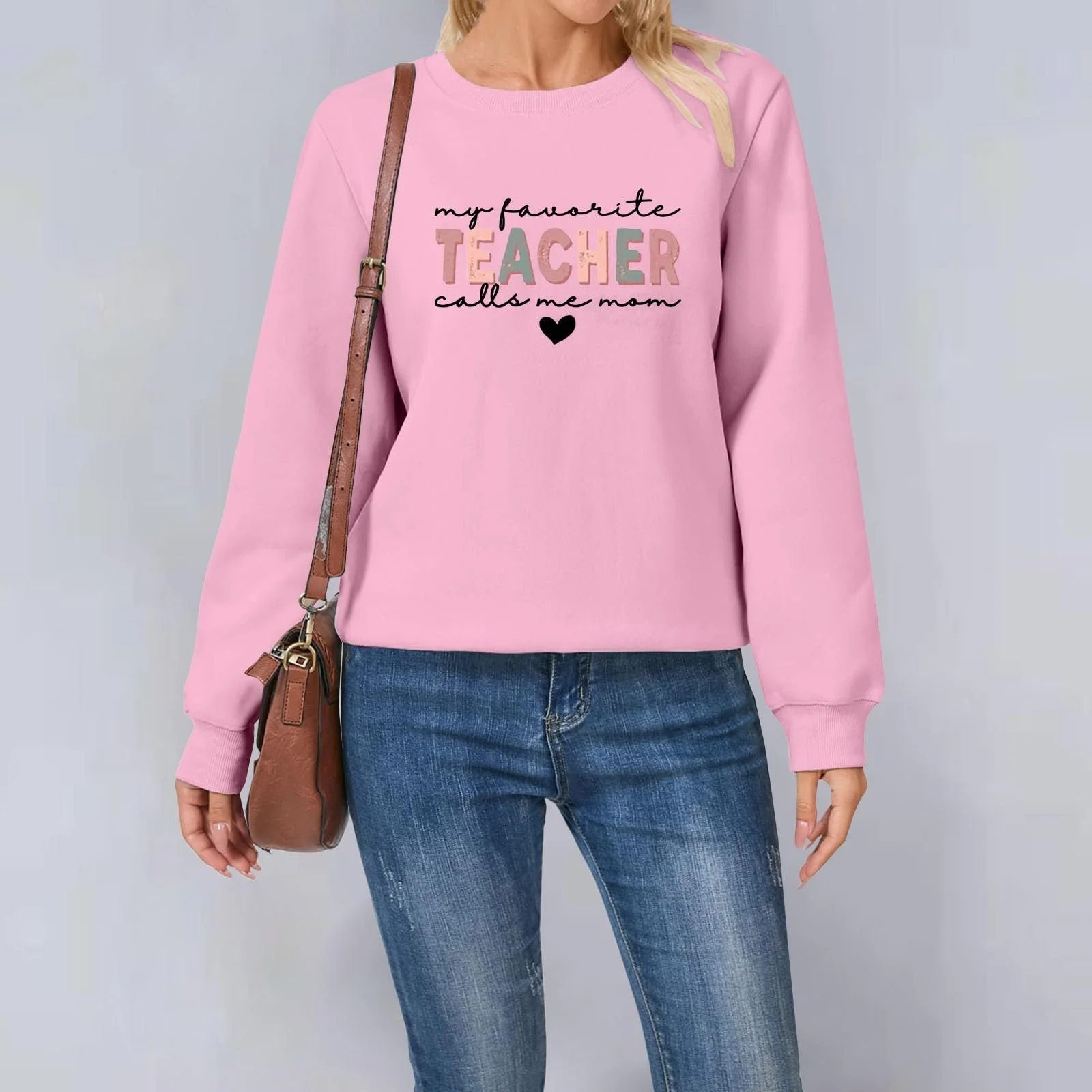 Женский Топ с Длинными Рукавами My Favorite Teacher Call Me Mom Флис Funny Teacher Life Круглый Вырез Mom Пуловер, фото №5 Женский Топ с Длинными Рукавами My Favorite Teacher Call Me Mom Флис Funny Teacher Life Круглый Вырез Mom Пуловер, фото №5