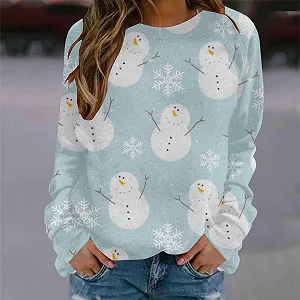 Рождественский свитшот HUIFUAO Snowman Top с длинными рукавами synthetic.ua - Фото 1