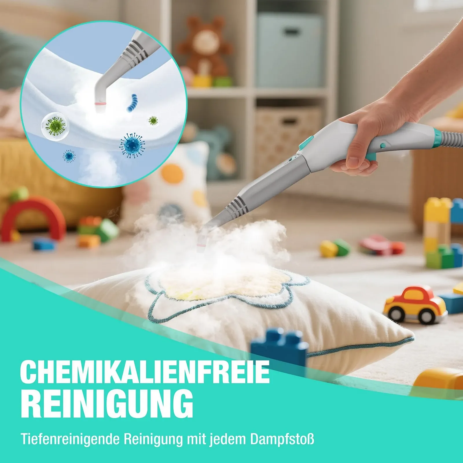 Пароочисник HAUSHOF 2000 Вт 1.5 л 4 бар з набором із 16 аксесуарів, фото №3