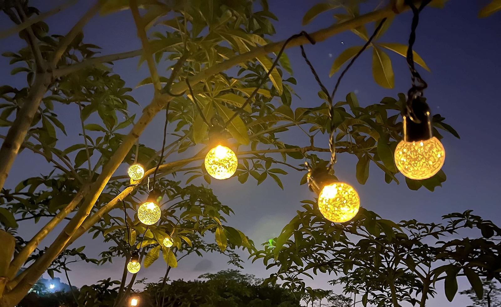 Гірлянда Sylvwin G40 Вулична 15 м, 25 LEDs, 8 режимів, Сонячна, USB зарядка, фото №13
