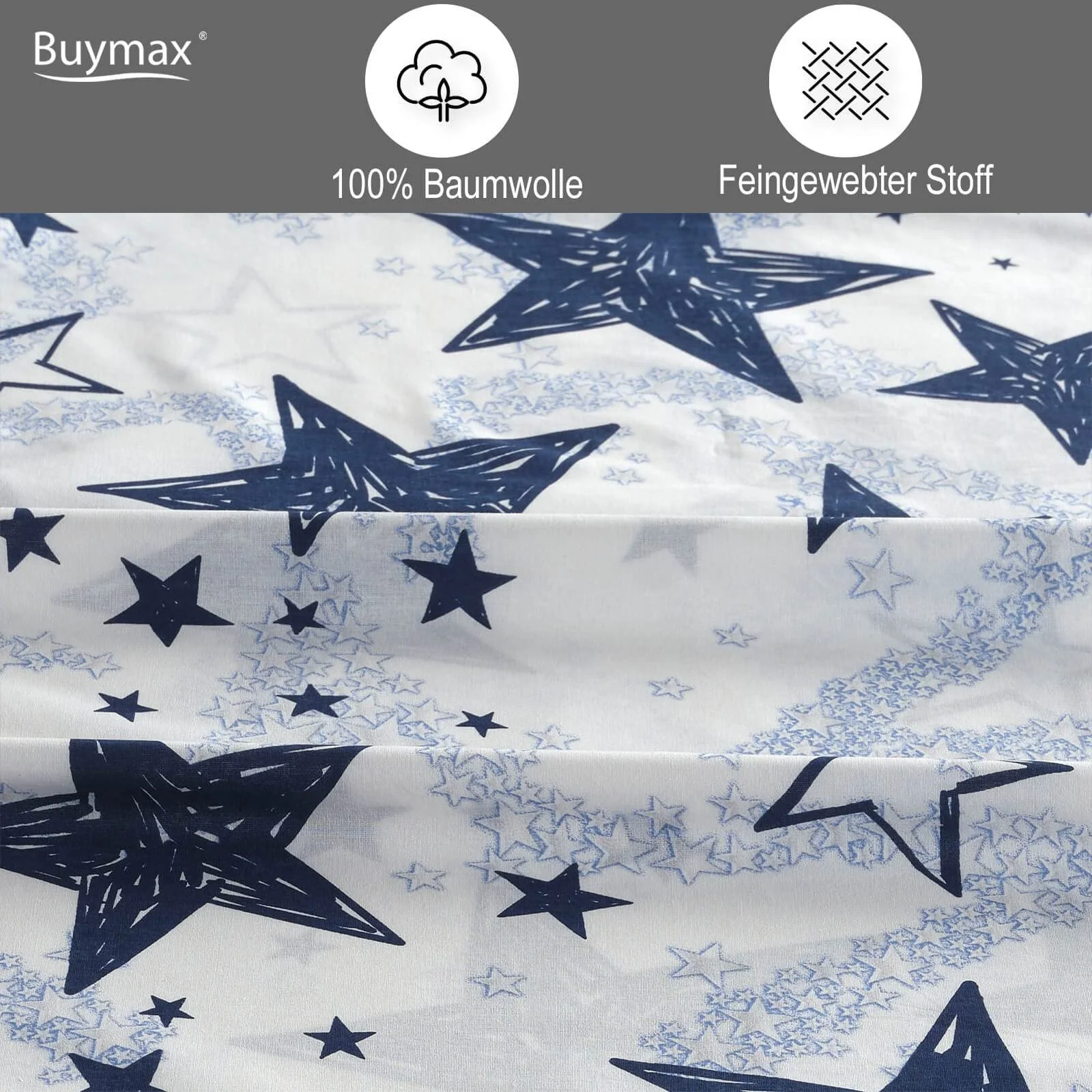 Постільна білизна Buymax 200 x 220 см + 80 x 80 см, 100% бавовна, Renforcé, Oeko-Tex, на блискавці, фото №3