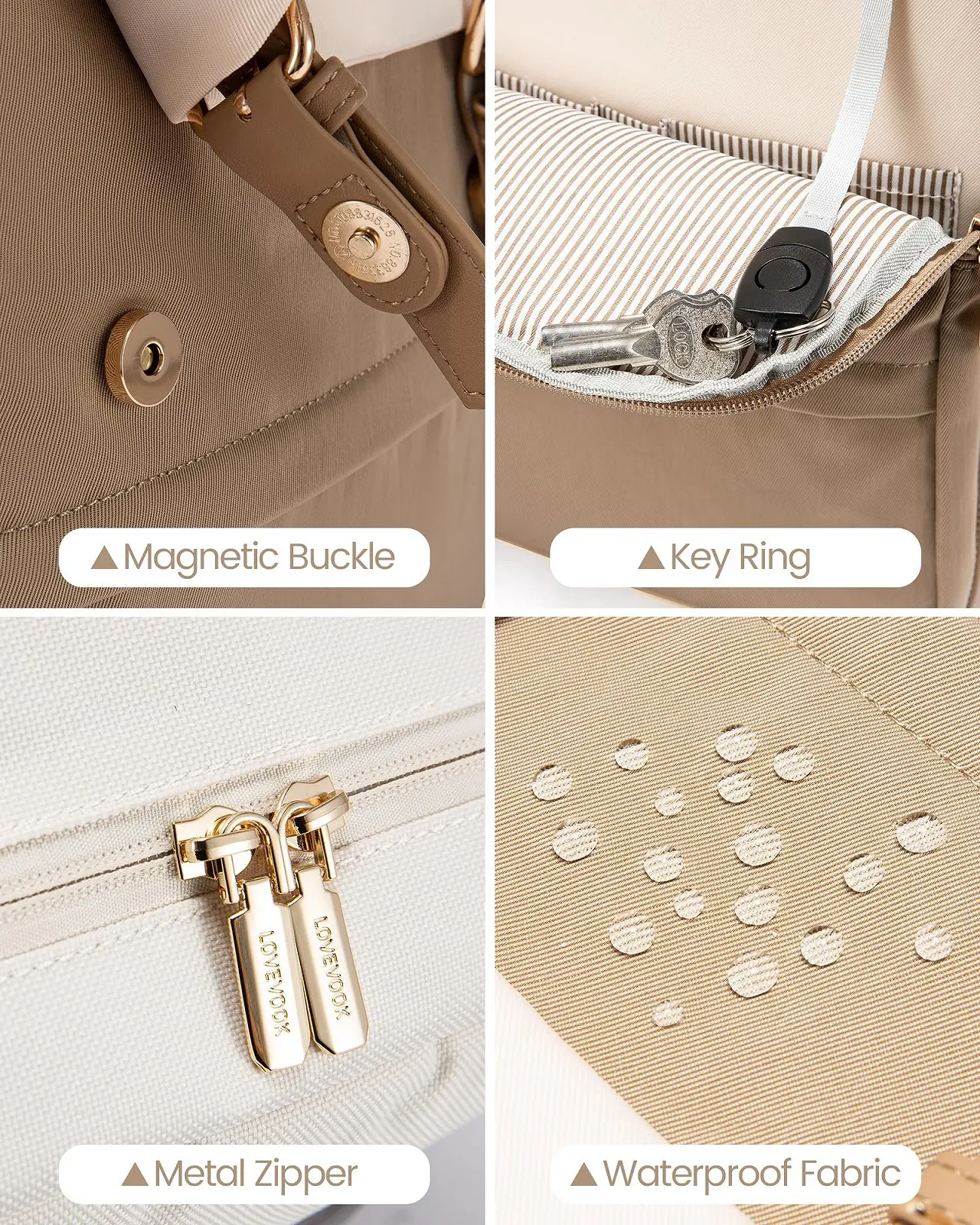 Рюкзак для ноутбука LOVEVOOK Vintage 17" Beige & Coffee, фото №4