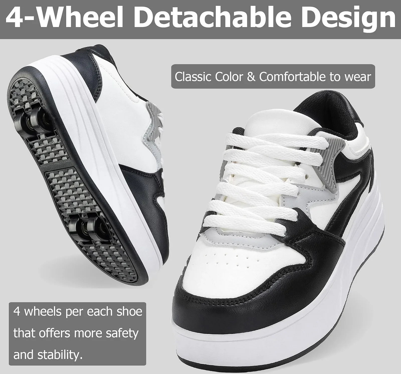 Роликові кросівки для дітей, для хлопчиків і дівчаток, зі знімними колесами, фото №2