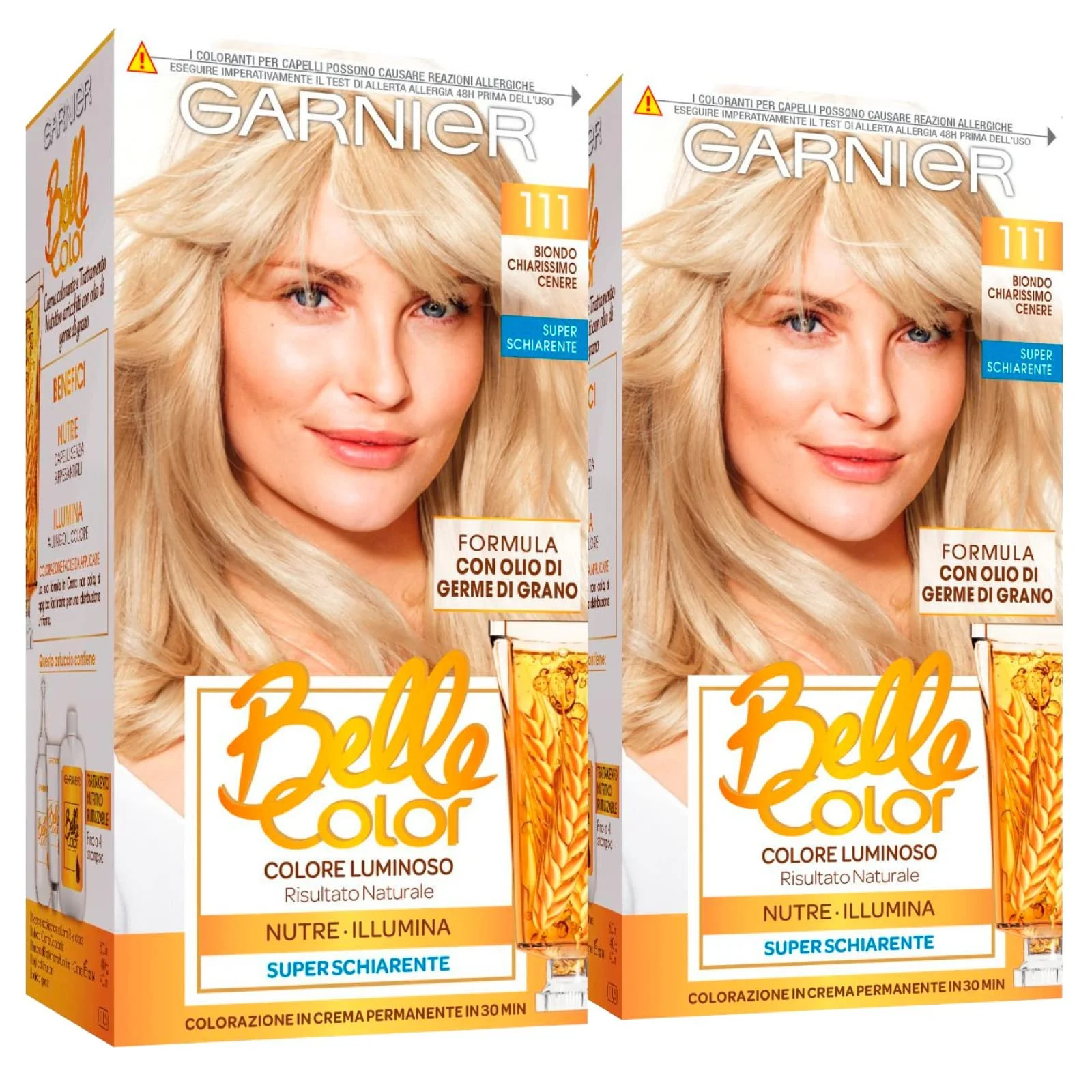 Фарба для волосся Garnier Belle Color Стійка Живильна Освітлююча Натуральний Результат з Олією Зародків Пшениці 111 Дуже Світлий Попелястий Блонд, фото №1 Фарба для волосся Garnier Belle Color Стійка Живильна Освітлююча Натуральний Результат з Олією Зародків Пшениці 111 Дуже Світлий Попелястий Блонд, фото №1