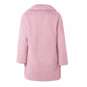 Довге пальто зі штучної шкіри для жінок, вільного крою synthetic.ua - Фото 1