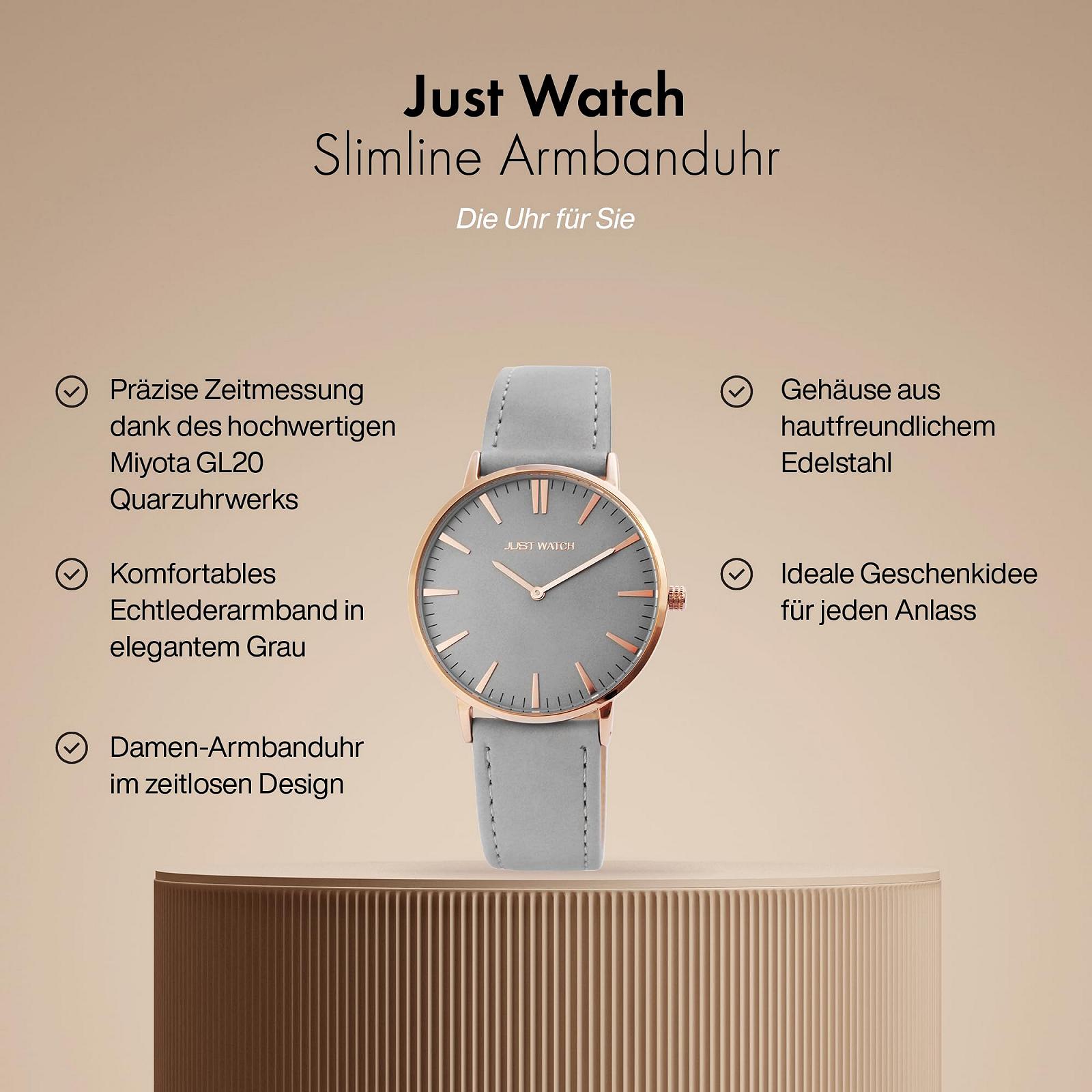 Часы Just Watch Женский Японский кварцевый механизм Нержавеющая сталь или кожаный ремешок, фото №2