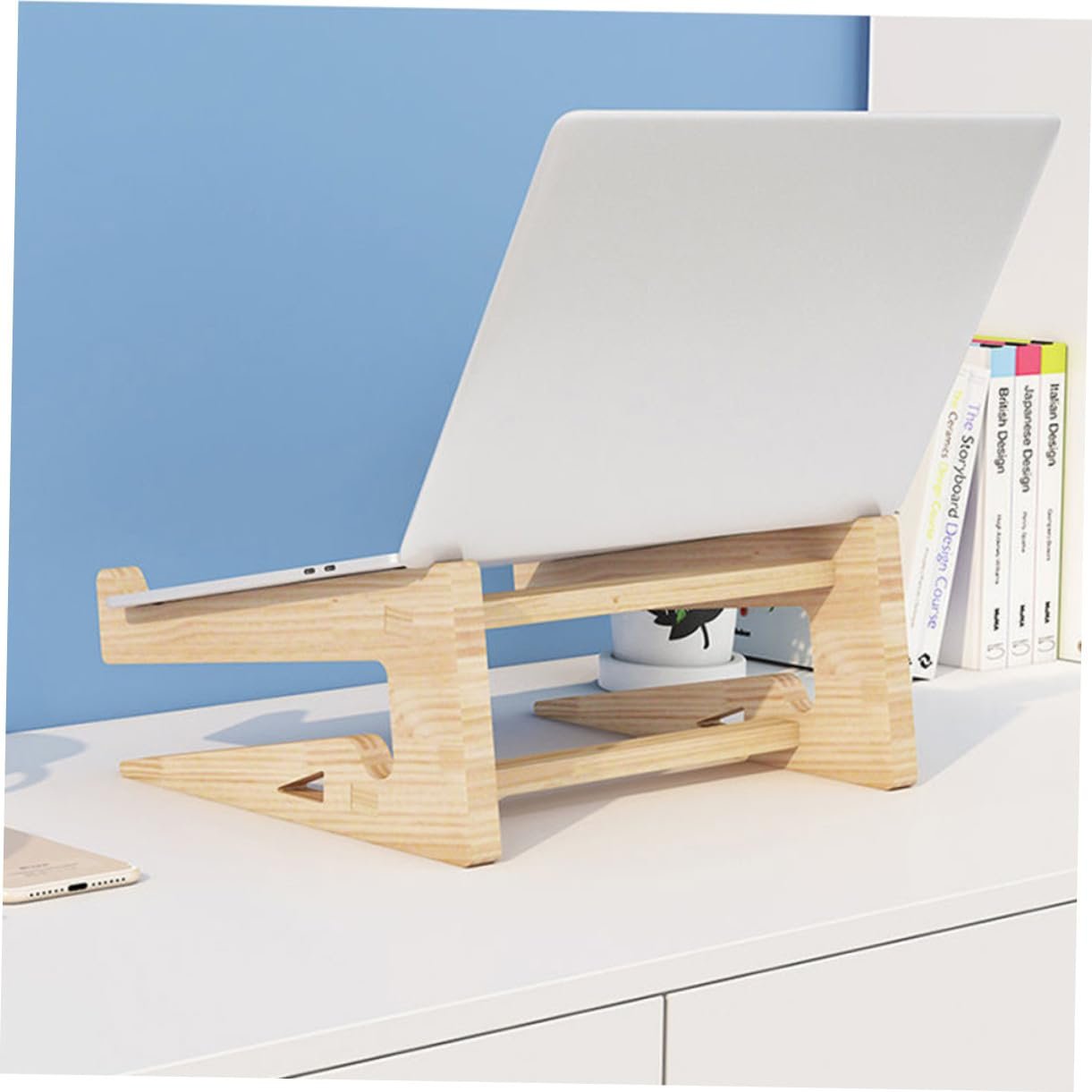 Подставка для ноутбука Деревянная Эргономичная Прочная Нескользящая Улучшенный обзор Для офиса Дома Конференц-залов, фото №3 Подставка для ноутбука Деревянная Эргономичная Прочная Нескользящая Улучшенный обзор Для офиса Дома Конференц-залов, фото №3