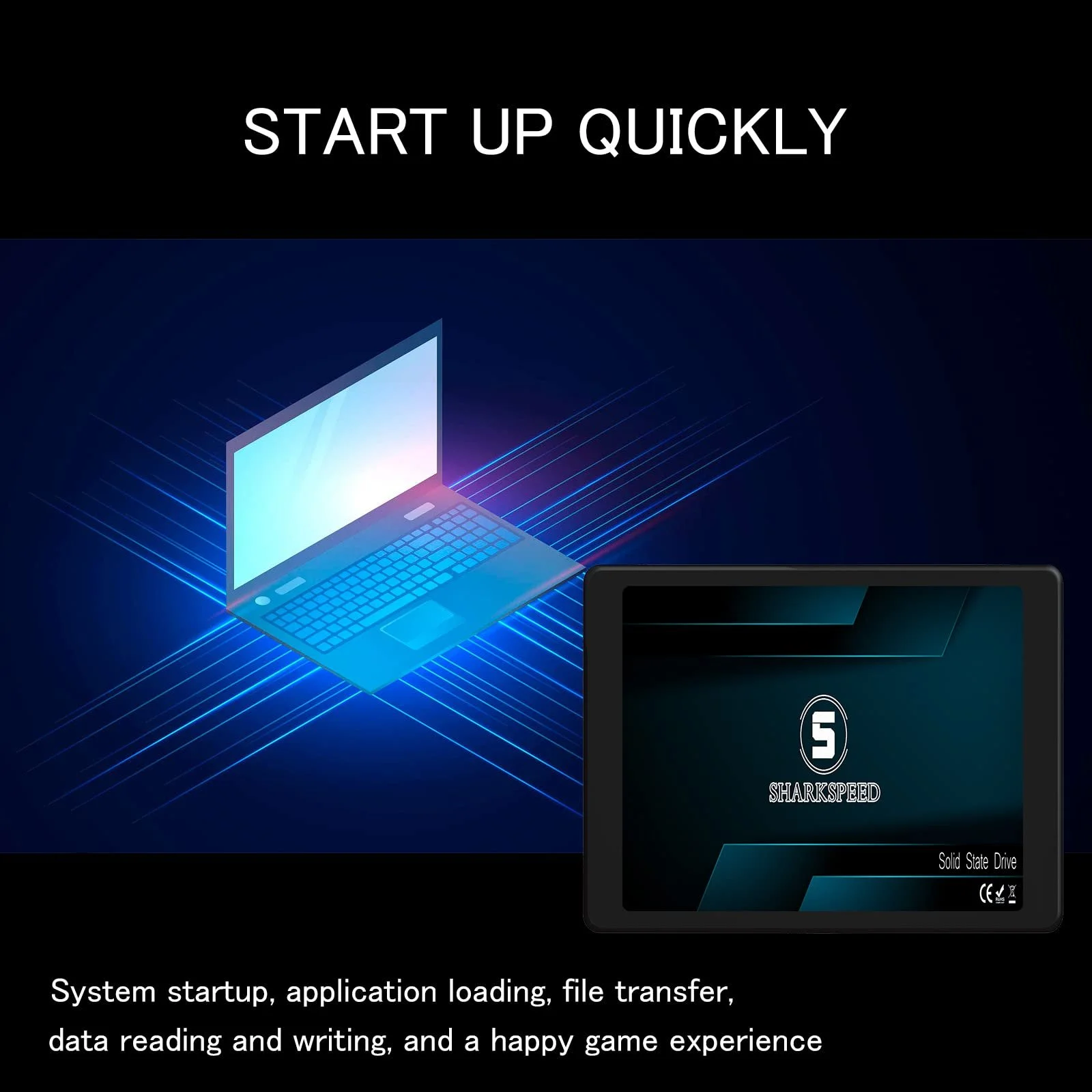 Внутрішній SSD S SHARKSPEED 256 ГБ 2.5 дюйма SATA 3 (6 Гб/с) TLC 3D NAND, фото №5