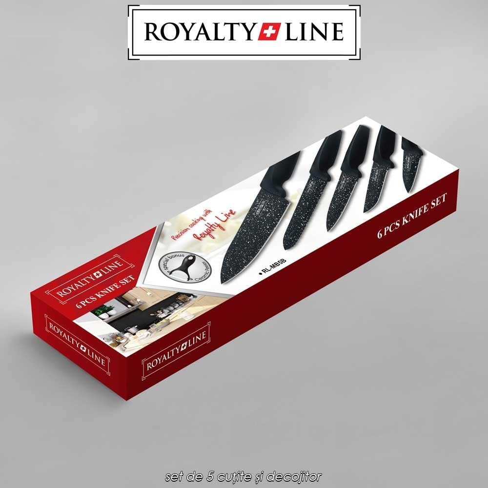 Набір кухонних ножів ROYALTY LINE MB5B, 6 шт., чорний, фото №3